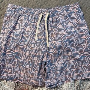 Sonoma Men's Swim Trunks with Pink and Blue Wave Pattern